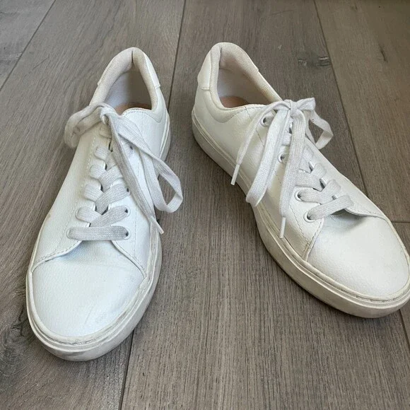 H&M white faux leather fashion sneakers - Picture 6 of 13